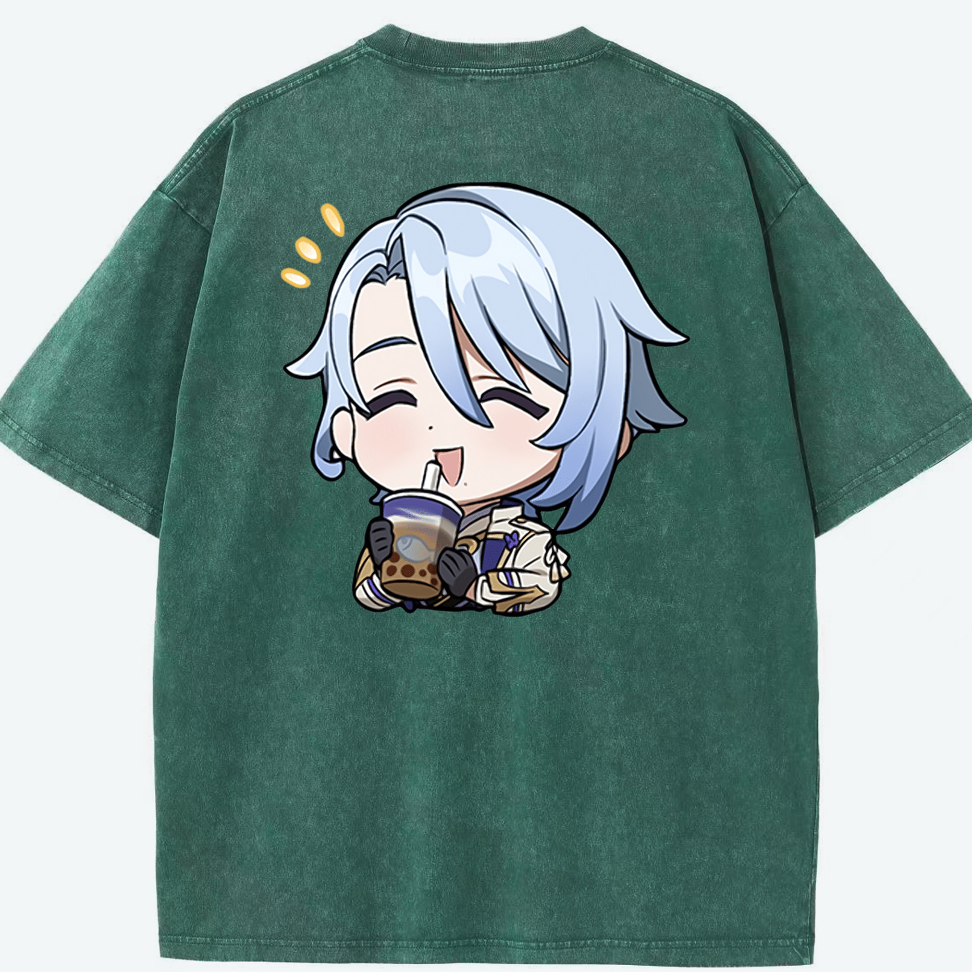げんし神 神里綾人 かみさとあやと genshin Kamisato Ayato 綿100% ヴィンテージ風 半袖Tシャツ（背面プリント）